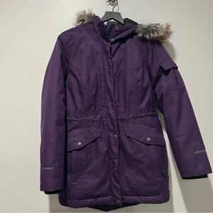 Eddie Bauer Purple Hooded Down Coat